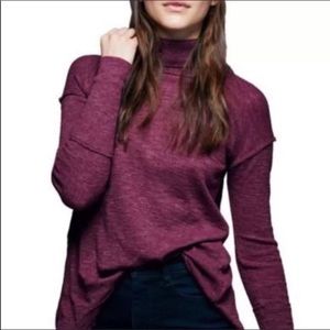 WE THE FREE Split Back Turtleneck Top - Size M